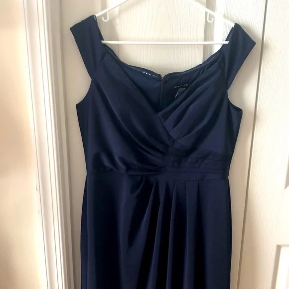 Navy Blue, Long formal,  evening, wedding dress - Picture 2 of 5